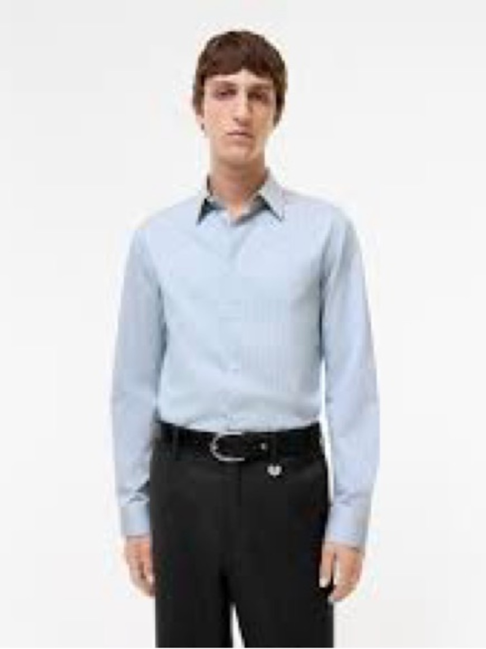 Burberry Slim Fit Men's Light Blue striped Long-Sleeve Dress Shirt Sz 16.5/42